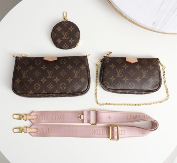Bolsa Louis Vuitton Multi Pochette - Alça  Rosa  Clara - Imagem 3
