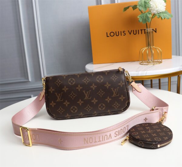 Bolsa Louis Vuitton Multi Pochette - Alça  Rosa  Clara - Imagem 4